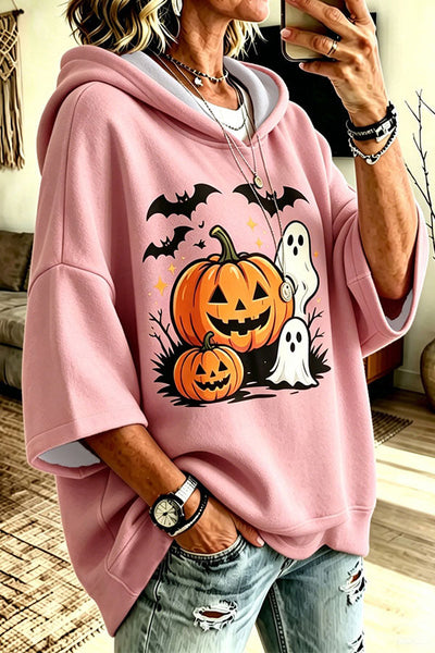 Halloween Pumpkin Graphic Oversized Hoodie