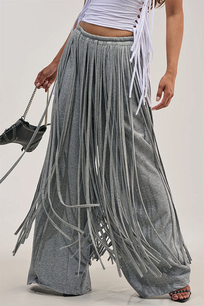 Aura Fringe High-Waist Movement Wide-Leg Pants