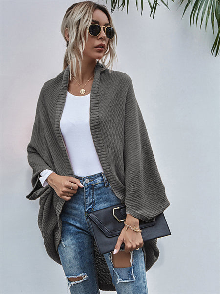 Contrast Shawl Knitted Cardigan Sweater-Corachic