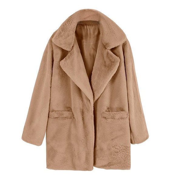 Warm Turndown Collar Solid Coats-Corachic