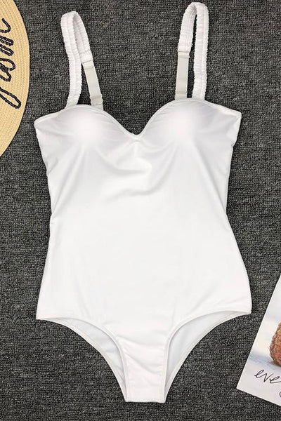 Solid One-piece Swimwear - girlyrose.com