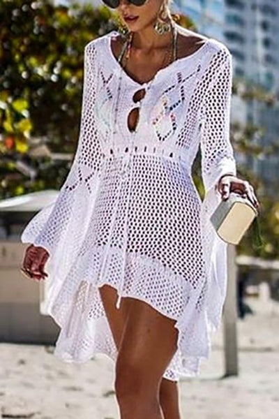 Hollow Flares Sleeve Cover Up - girlyrose.com