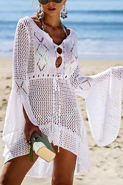 Hollow Flares Sleeve Cover Up - girlyrose.com