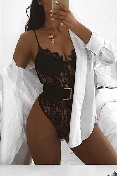 Lace See Though Bodysuit