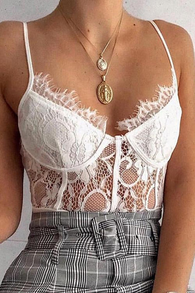 Lace See Though Bodysuit