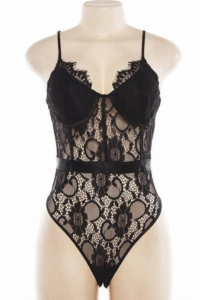 Lace See Though Bodysuit
