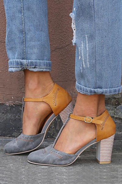 Color Block High Heel Sandals - girlyrose.com