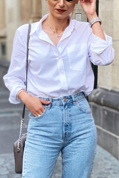 Classical Essentials Button Pockets Shirt - girlyrose.com