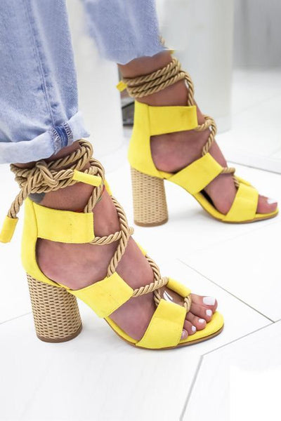 Hemp Rope Lace Up Platform Sandal - girlyrose.com