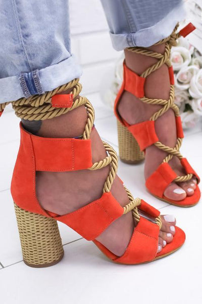 Hemp Rope Lace Up Platform Sandal - girlyrose.com