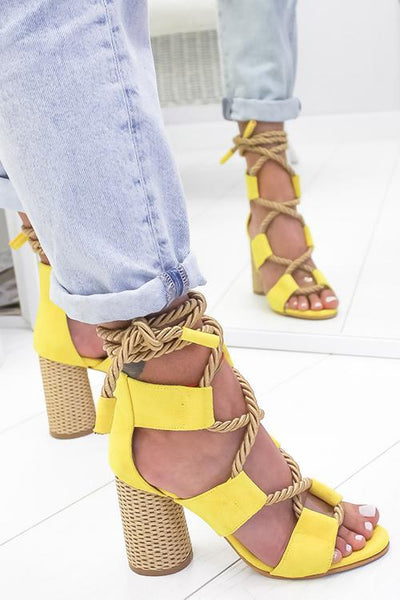 Hemp Rope Lace Up Platform Sandal - girlyrose.com