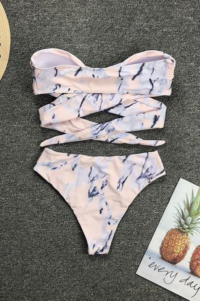 Wrap High Waisted Bikini - girlyrose.com