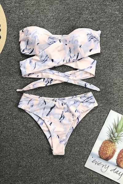 Wrap High Waisted Bikini - girlyrose.com