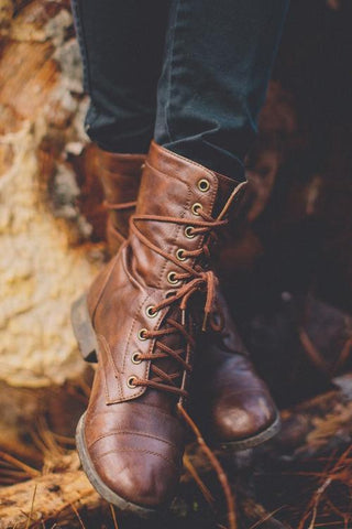 Lace Up Vintage Boots - girlyrose.com