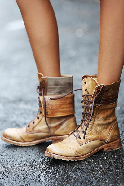 Lace Up Buskins Martin Boots - girlyrose.com