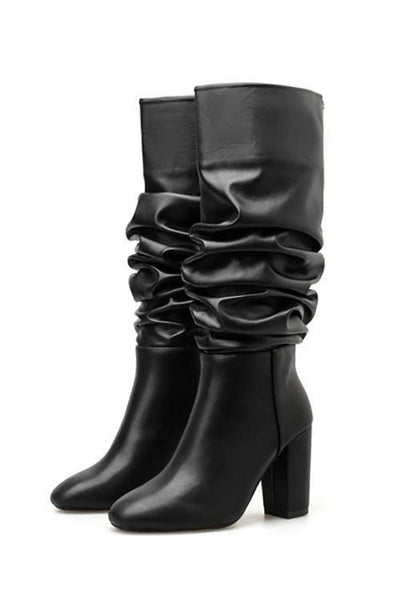 Drape High Heel Knee Boots - girlyrose.com