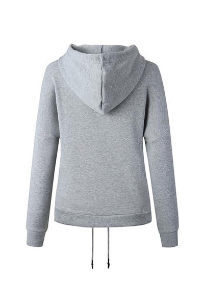 Pockets Drawstring Hoodie - girlyrose.com