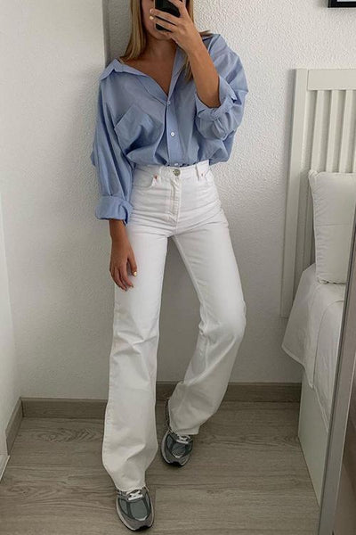 Classical Essentials Button Pockets Shirt - girlyrose.com