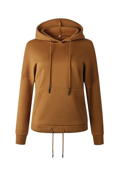 Pockets Drawstring Hoodie - girlyrose.com