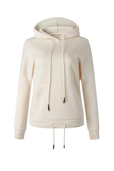 Pockets Drawstring Hoodie - girlyrose.com