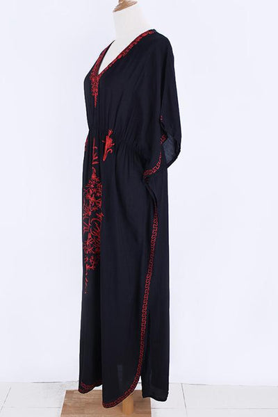 Embroidery Loose Cover Dress - girlyrose.com