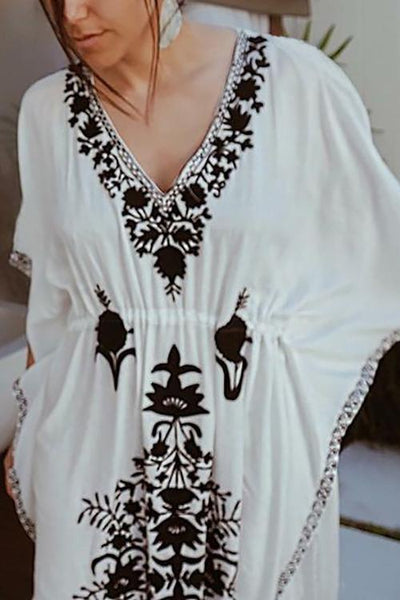 Embroidery Loose Cover Dress - girlyrose.com