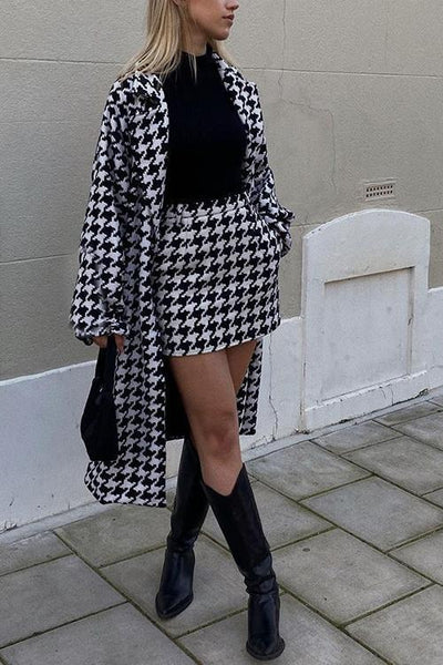 Houndstooth Mini Skirt - girlyrose.com
