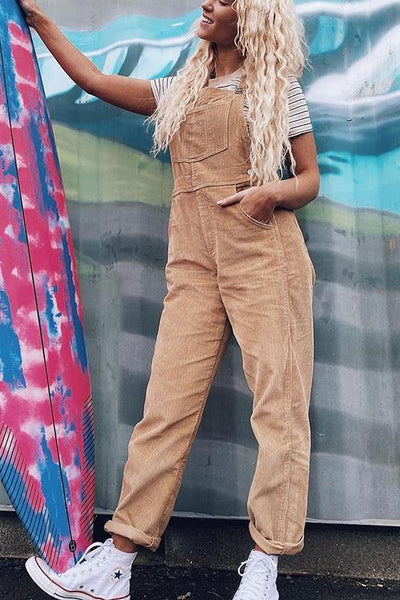 Corduroy Pockets Overall - girlyrose.com