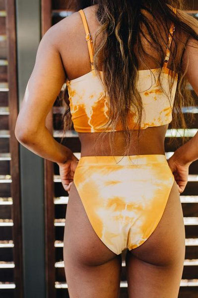Lace Up High Waist Bikini Set - girlyrose.com