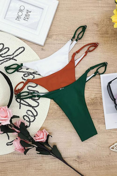 Solid Briefs Swimwear Thong - girlyrose.com