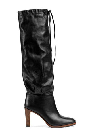 Drawstring High Heel Boots