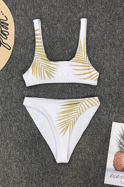Leaf Print Bikini Set - girlyrose.com