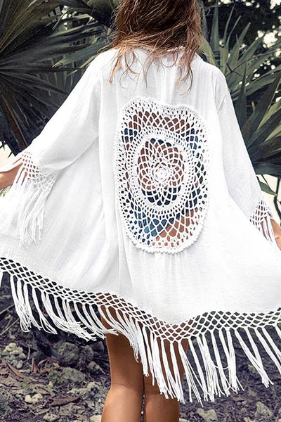 Hollow Tassels Cover Up - girlyrose.com