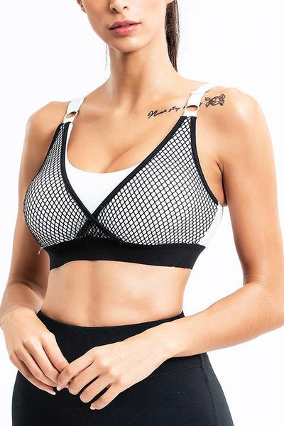 Mesh Patchwork Bra