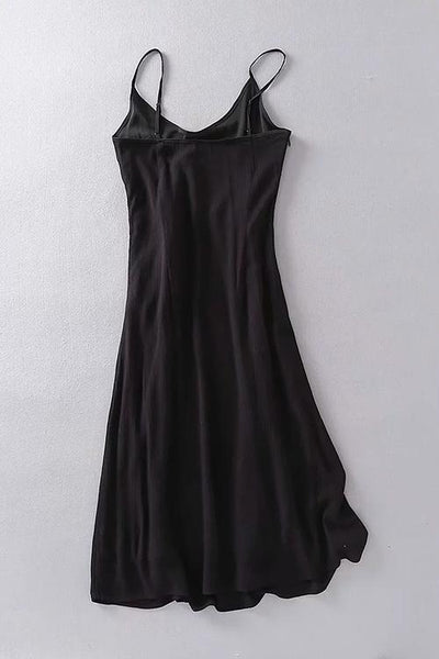 Solid Pockets Slip Dress - girlyrose.com