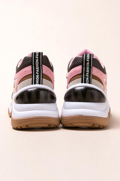 Chunky Platform Round Toe Lace-Up Sneakers