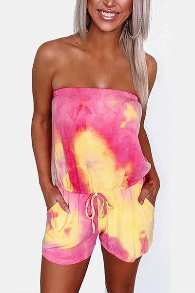 Strapless Tie Dye Romper