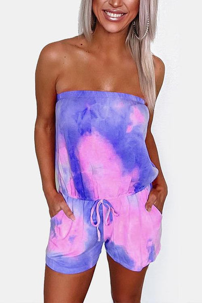 Strapless Tie Dye Romper