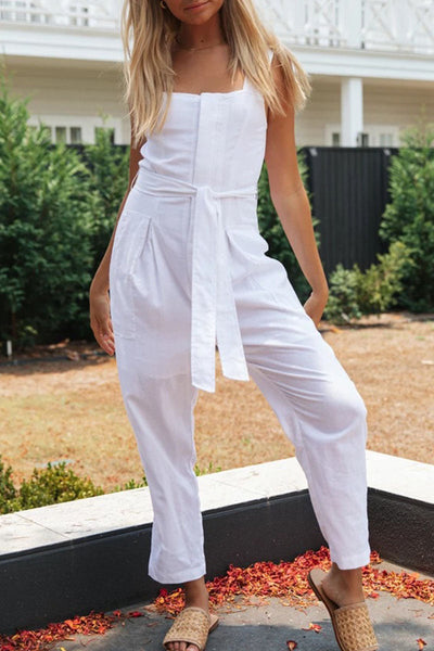 Square Neck Tank Jumpsuits