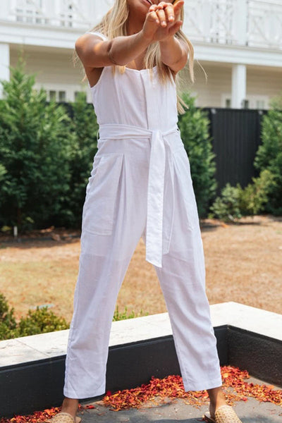 Square Neck Tank Jumpsuits