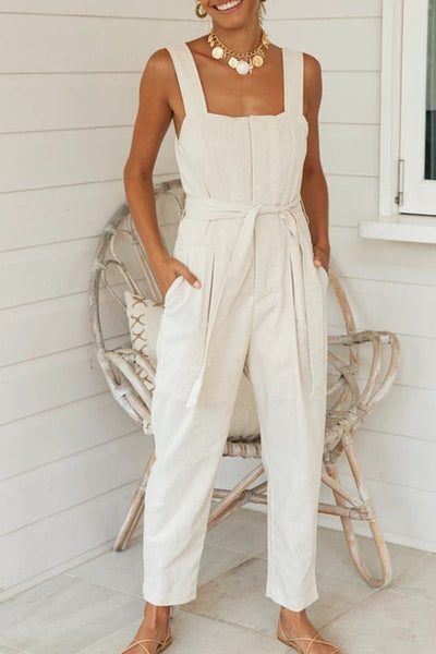 Square Neck Tank Jumpsuits