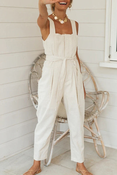 Square Neck Tank Jumpsuits