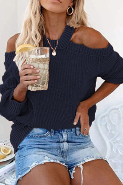 Cold Shoulder Knit Sweater