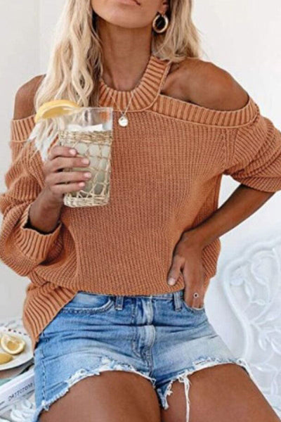 Cold Shoulder Knit Sweater