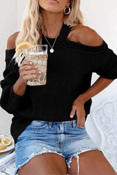 Cold Shoulder Knit Sweater