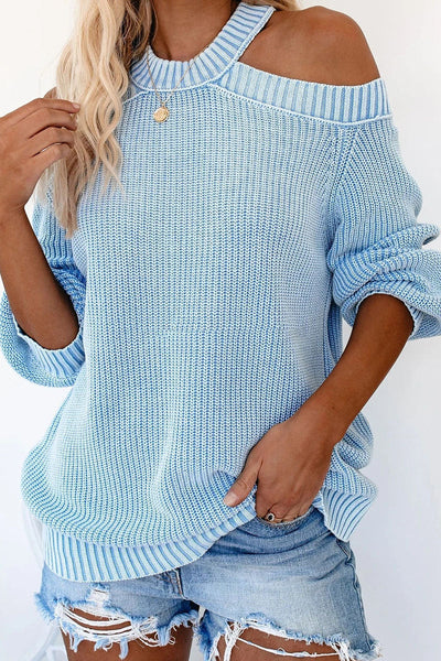 Cold Shoulder Knit Sweater