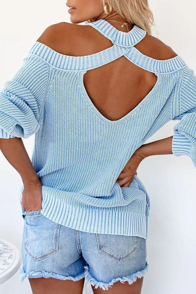 Cold Shoulder Knit Sweater