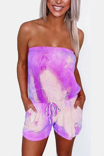 Strapless Tie Dye Romper