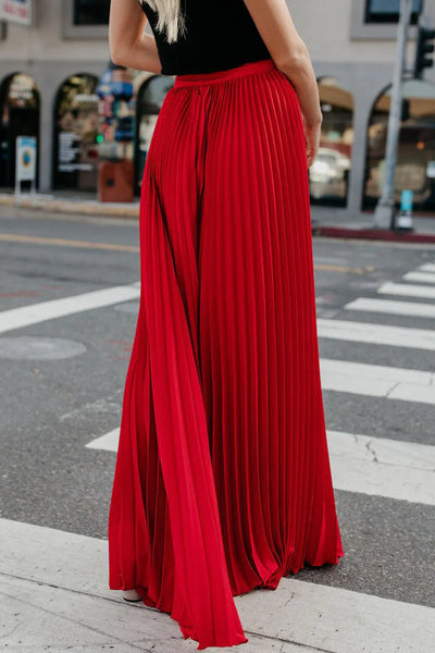Fashion Solid Fold Loose High Waist Type A Solid Color Bottoms(4 Colors)