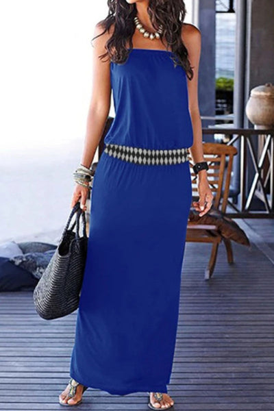 Fashion Elegant Solid Patchwork Off the Shoulder One Step Skirt Dresses